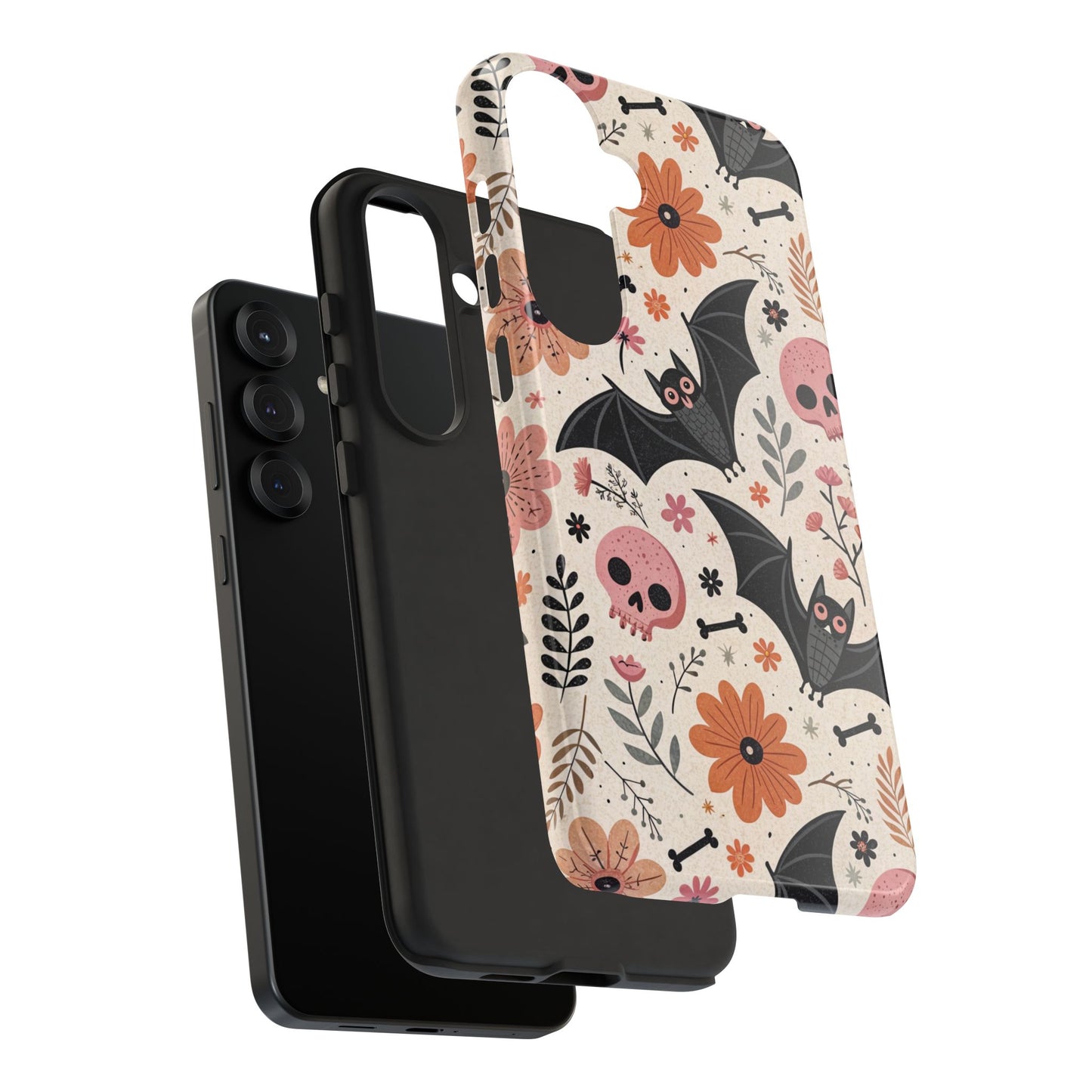 Floral Bats & Skulls Halloween Samsung Case