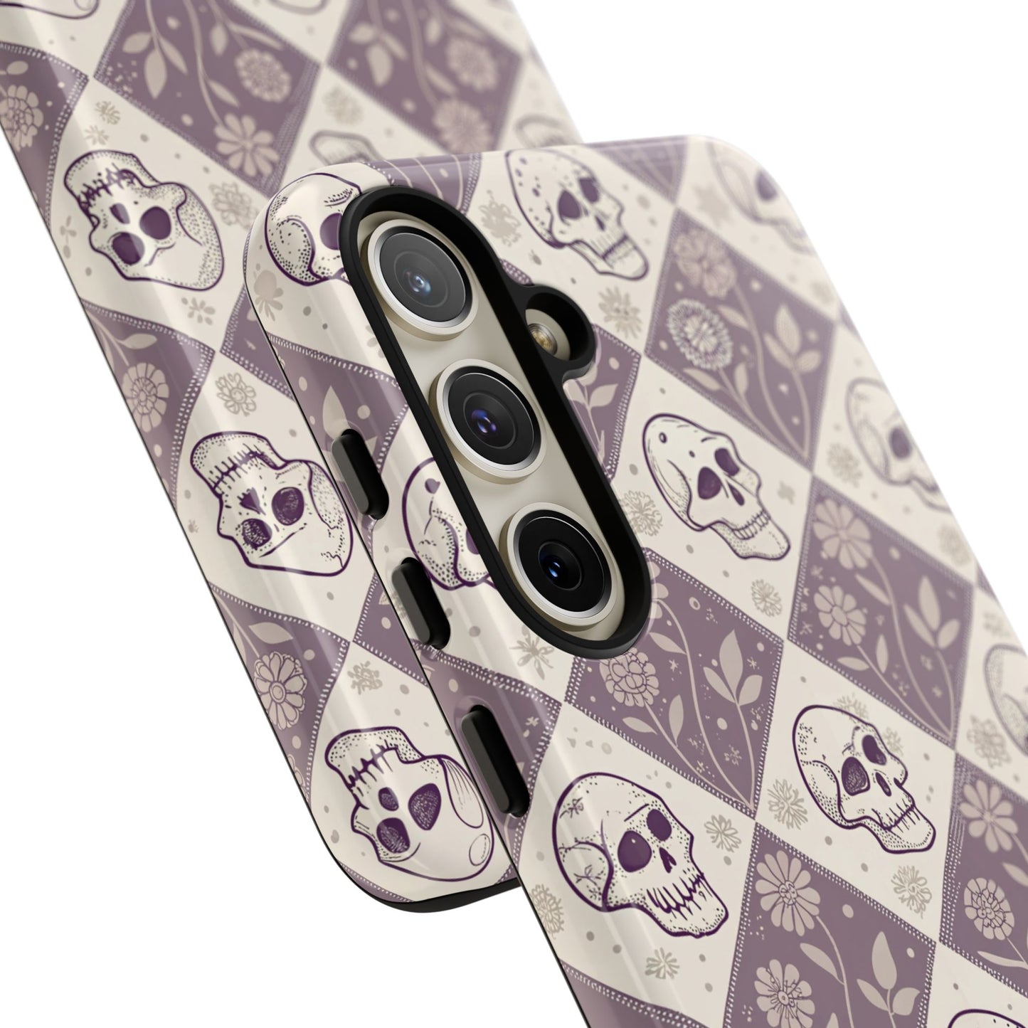 Vintage Skull & Floral Diamond Samsung Case