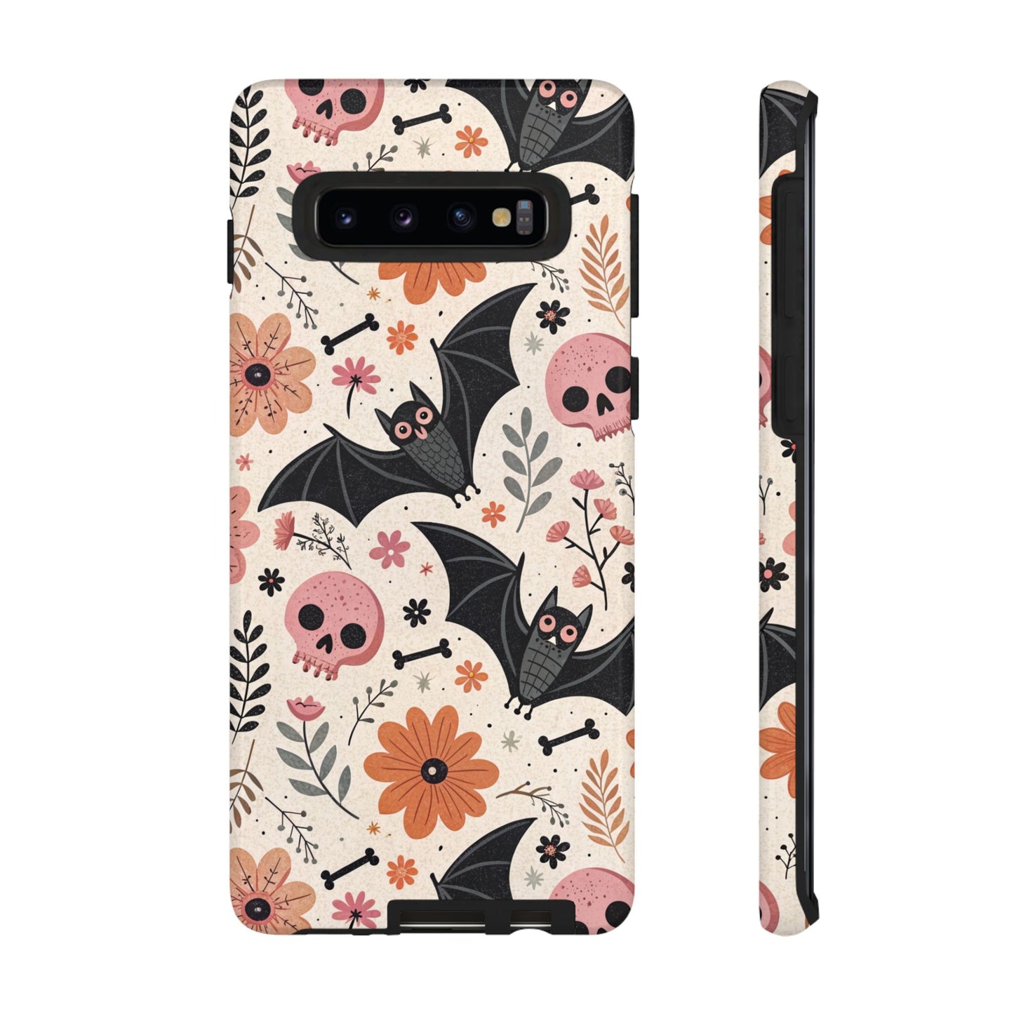 Floral Bats & Skulls Halloween Samsung Case