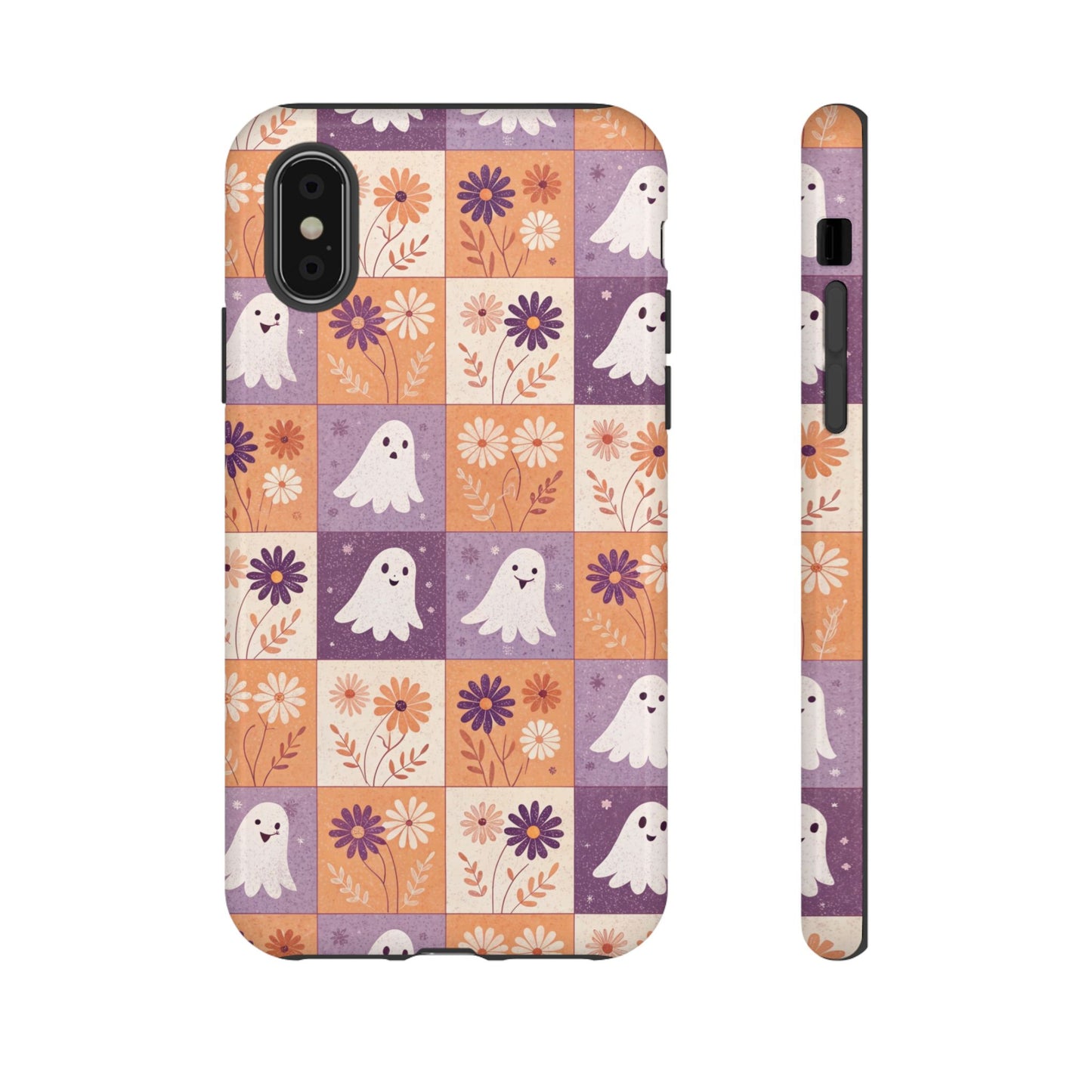 Ghost Floral Checkerboard iPhone Case