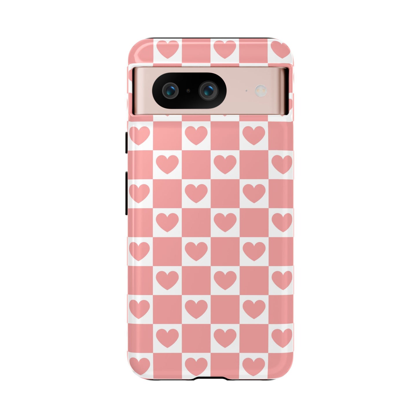 Pink Heart Checkerboard Google Pixel Case