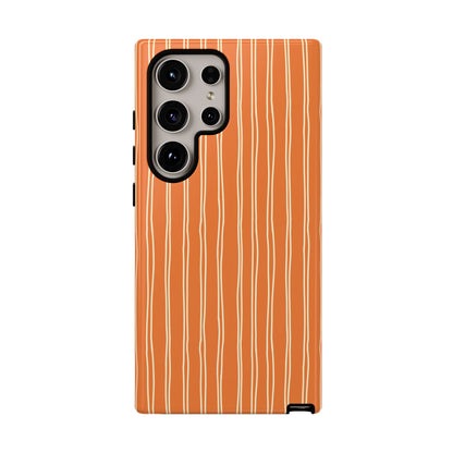 Orange Vertical Stripe Samsung Case