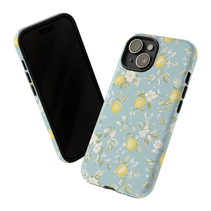 Lemon Blossom Blue iPhone Case