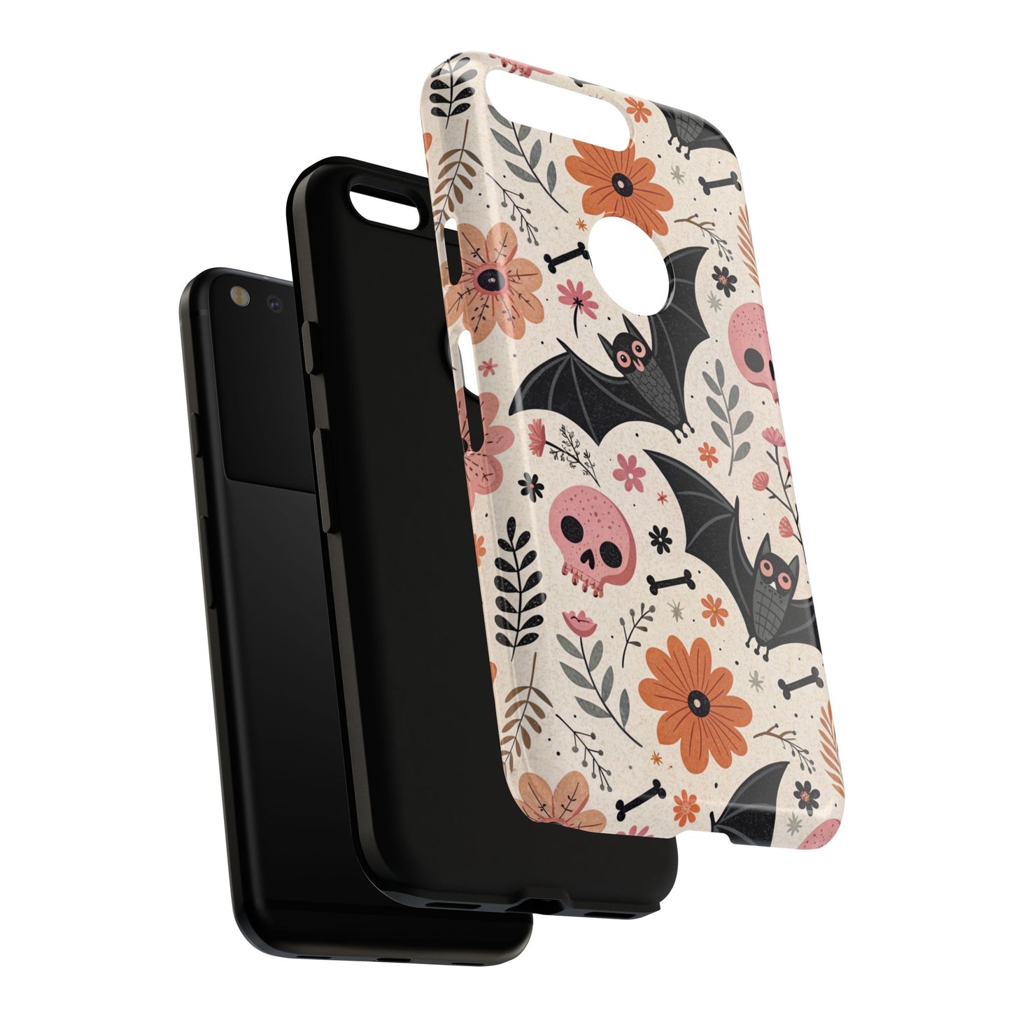 Floral Bats & Skulls Halloween Google Pixel Case