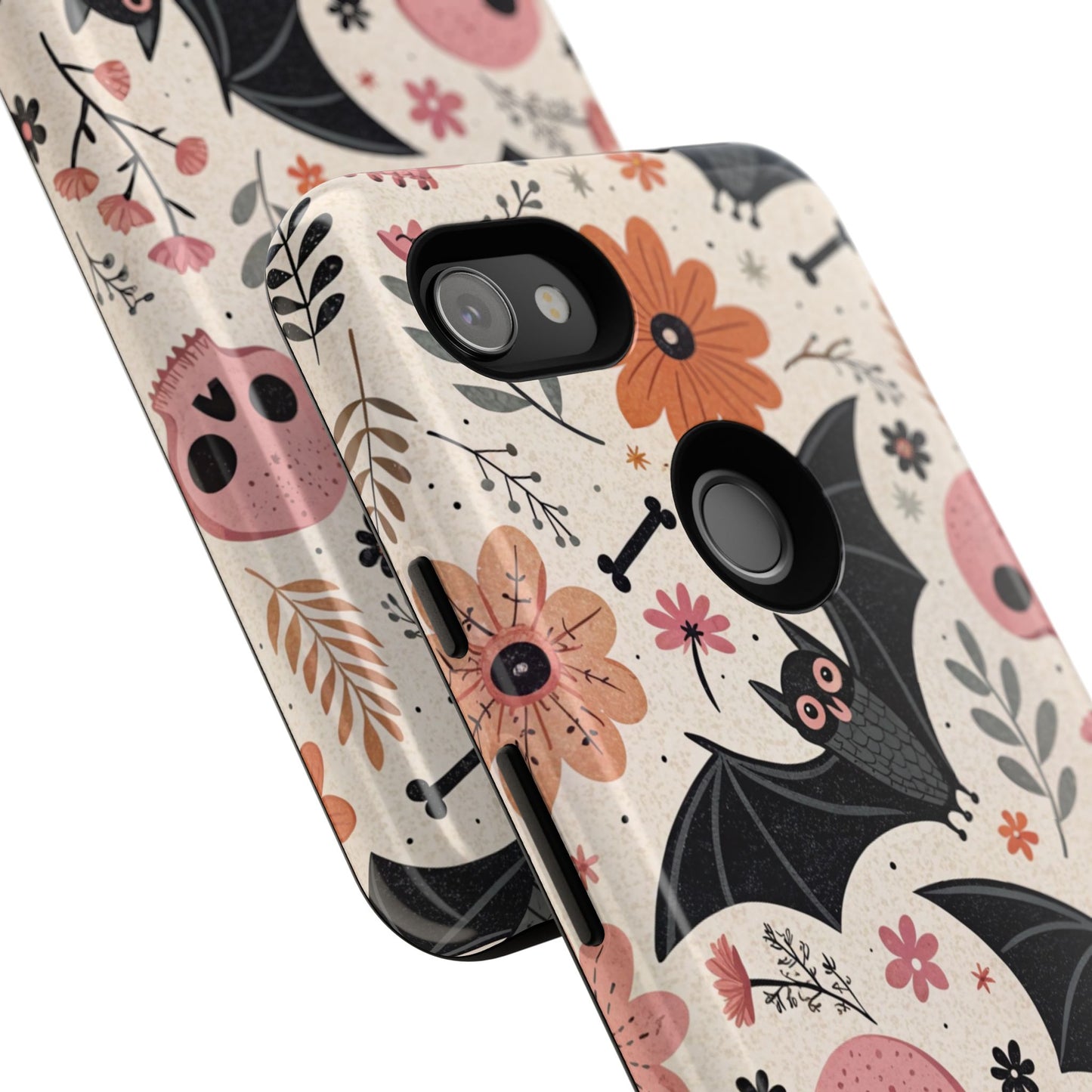 Floral Bats & Skulls Halloween Google Pixel Case