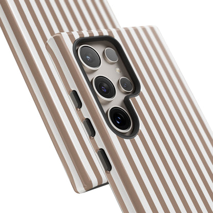 Beige & White Stripe Samsung Case