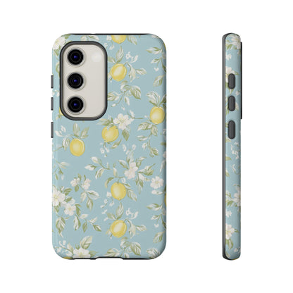 Lemon Blossom Blue Samsung Case