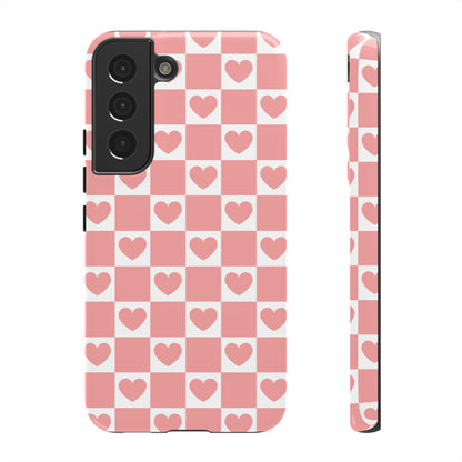 Pink Heart Checkerboard Samsung Case