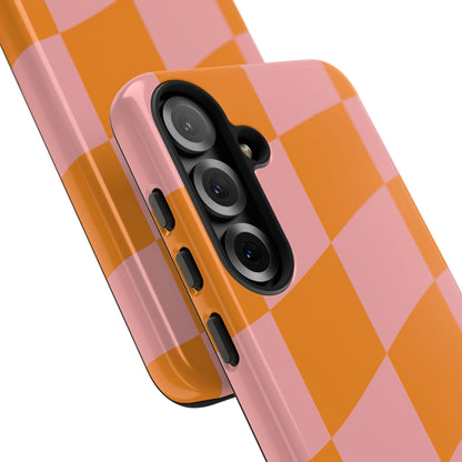 Pink & Orange Wavy Checker Samsung Case