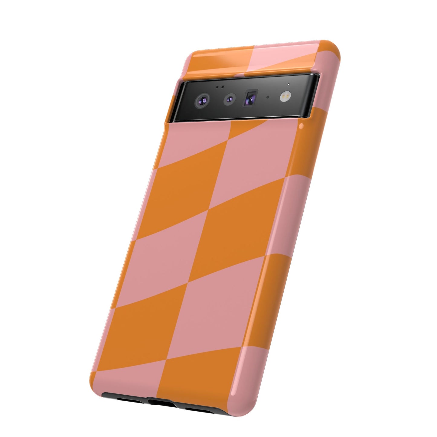 Pink & Orange Wavy Checker Google Pixel Case