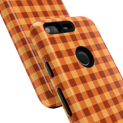 Orange Gingham Checkered Google Pixel Case