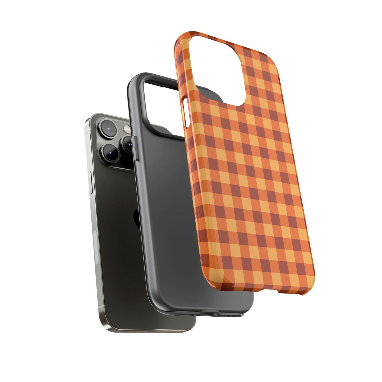 Orange Gingham Checkered iPhone Case