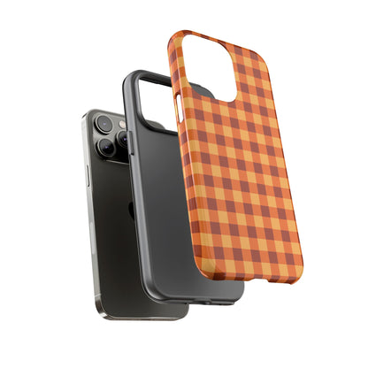 Orange Gingham Checkered iPhone Case