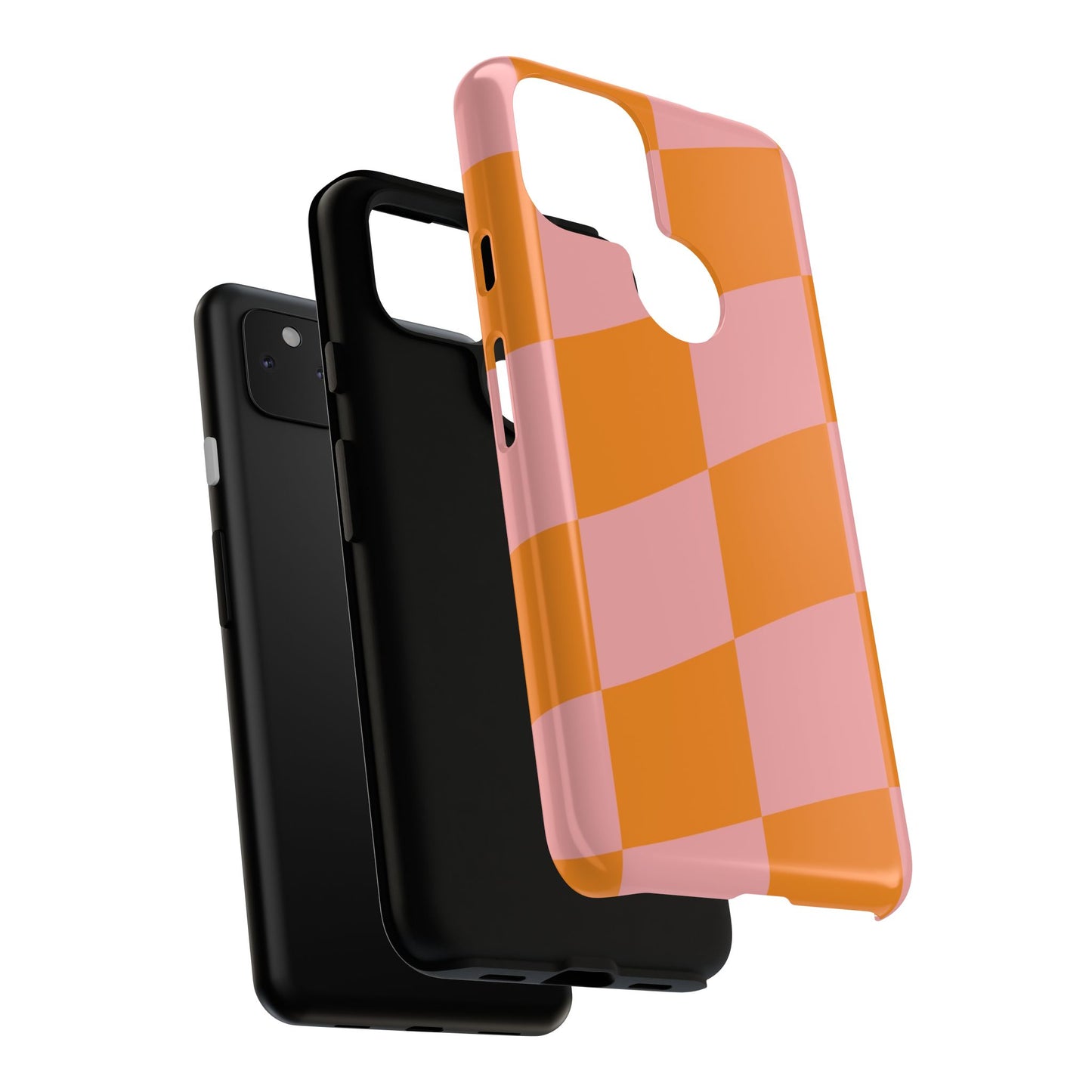 Pink & Orange Wavy Checker Google Pixel Case