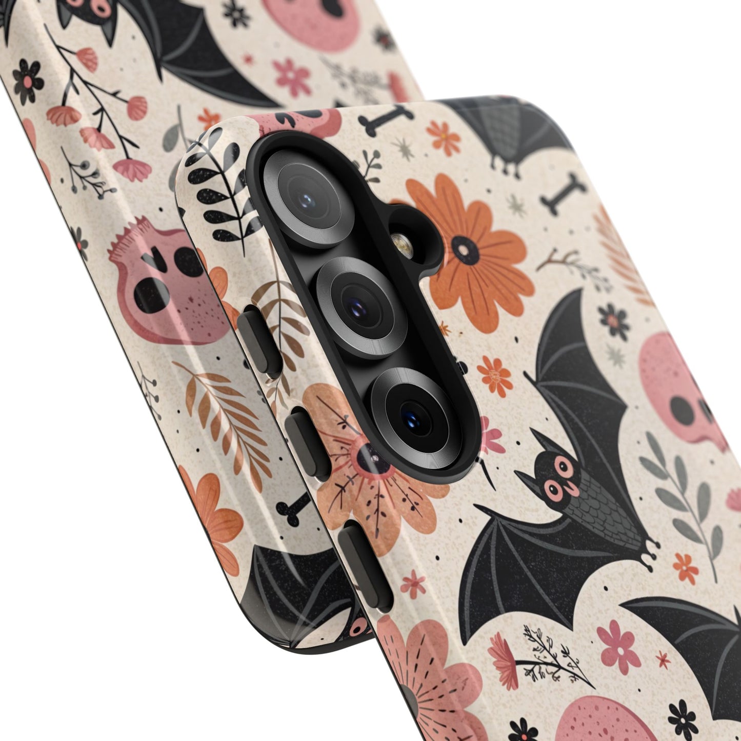 Floral Bats & Skulls Halloween Samsung Case