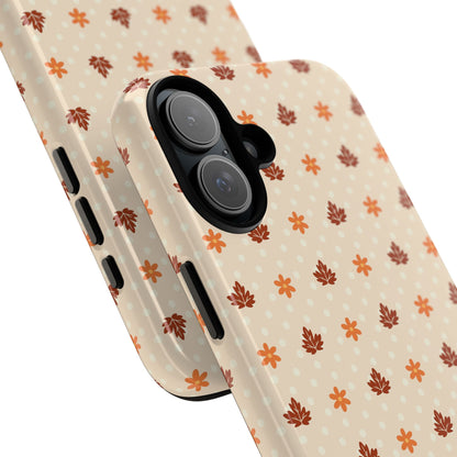 Beige Fall Floral Polka Dot iPhone Case