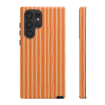 Orange Vertical Stripe Samsung Case