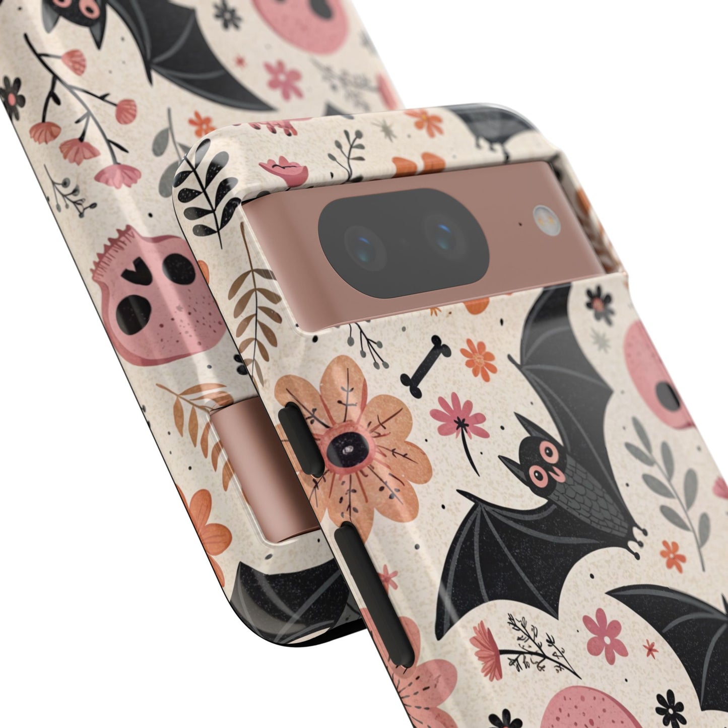 Floral Bats & Skulls Halloween Google Pixel Case