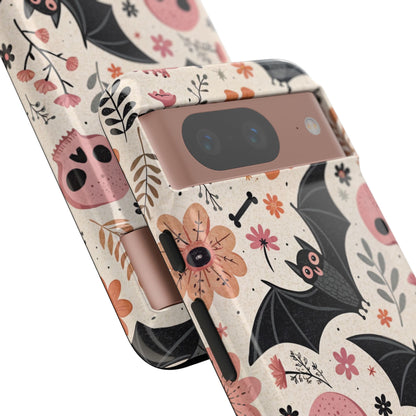 Floral Bats & Skulls Halloween Google Pixel Case