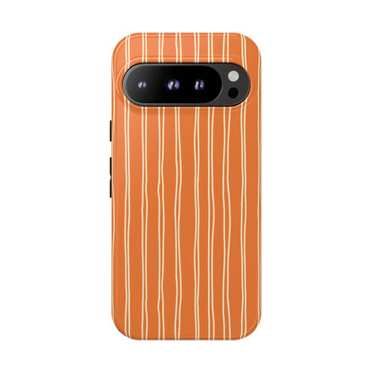 Orange Vertical Stripe Phone Google Pixel Case