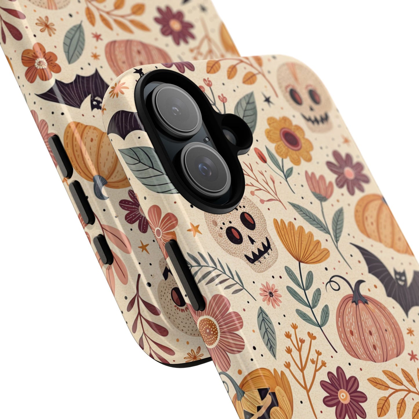 Halloween Skulls & Pumpkins Floral iPhone Case