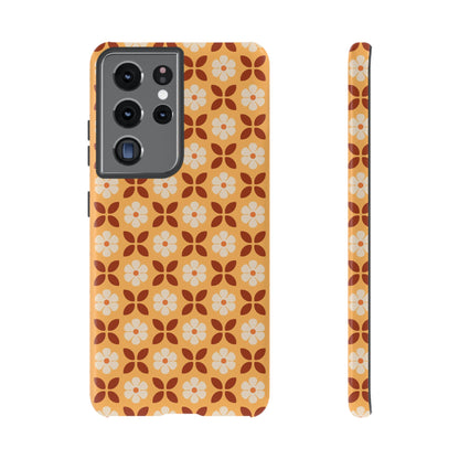 Retro Orange Flower Power Samsung Case