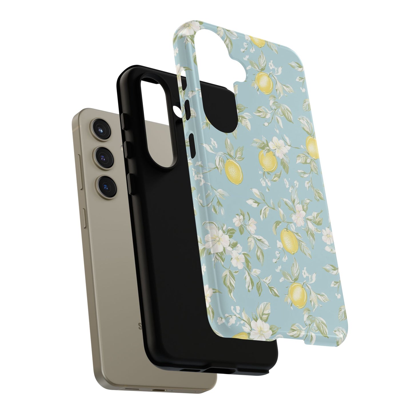 Lemon Blossom Blue Samsung Case