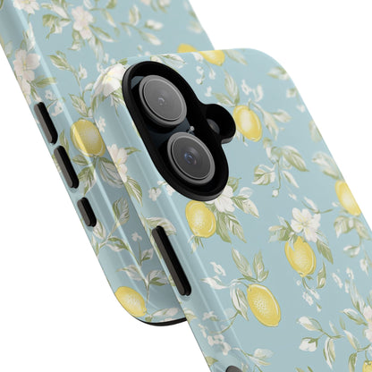 Lemon Blossom Blue iPhone Case