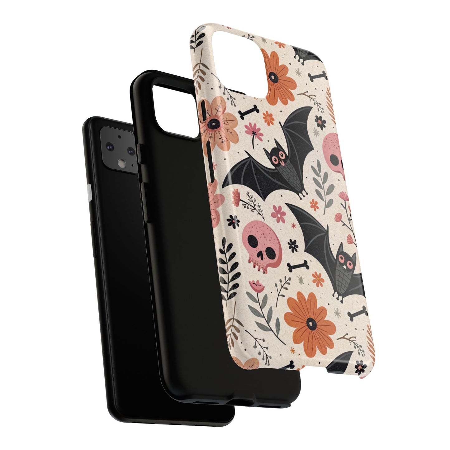 Floral Bats & Skulls Halloween Google Pixel Case