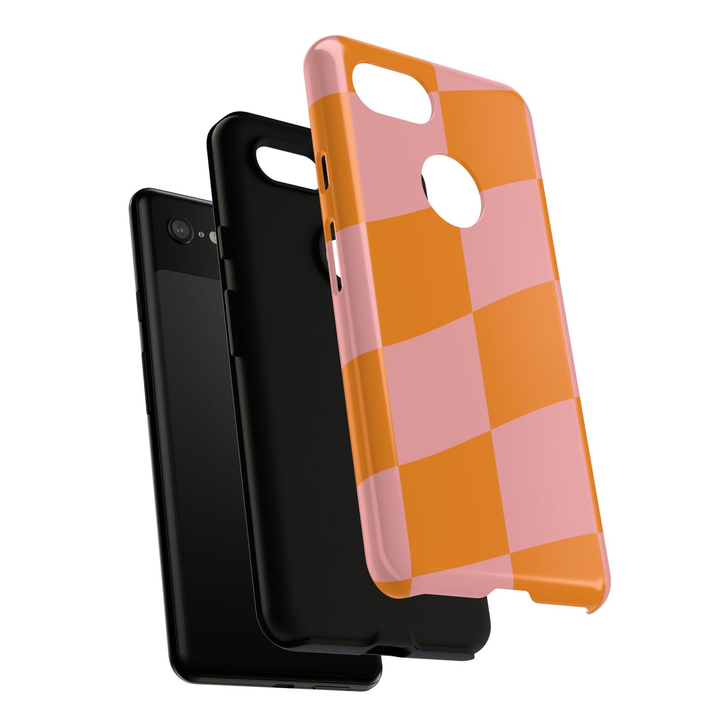 Pink & Orange Wavy Checker Google Pixel Case