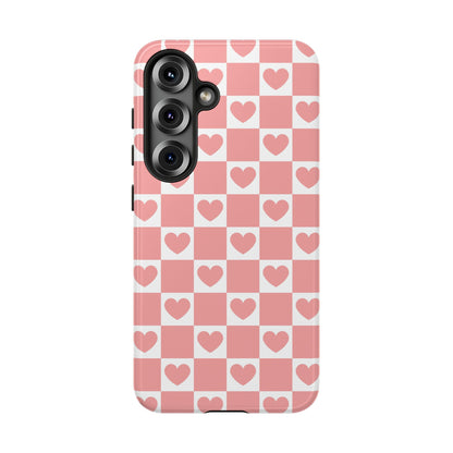 Pink Heart Checkerboard Samsung Case