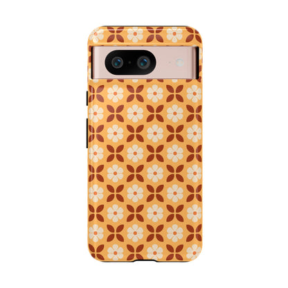 Retro Orange Flower Power Google Pixel Case