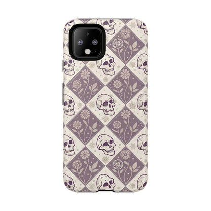 Vintage Skull & Floral Diamond Google Pixel Case