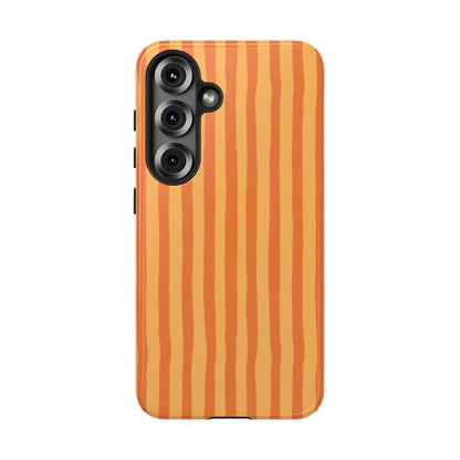 Orange Wavy Stripe Samsung  Case