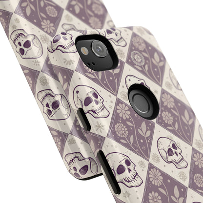 Vintage Skull & Floral Diamond Google Pixel Case