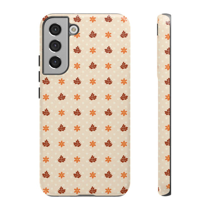 Beige Fall Floral Polka Dot Samsung Case