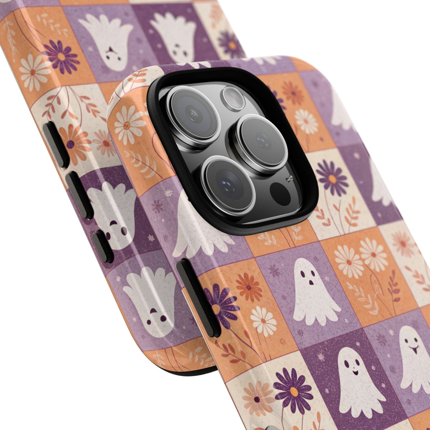 Ghost Floral Checkerboard iPhone Case