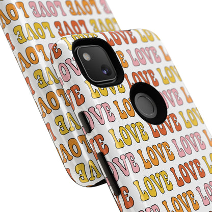 Retro LOVE Typography Google Pixel Case
