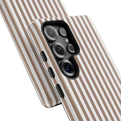 Beige & White Stripe Samsung Case
