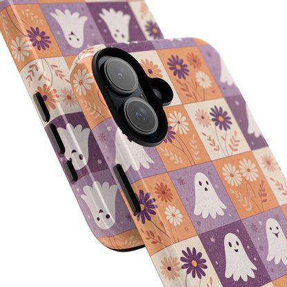 Ghost Floral Checkerboard iPhone Case