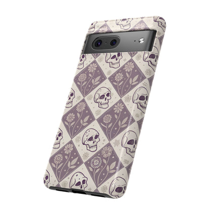 Vintage Skull & Floral Diamond Google Pixel Case