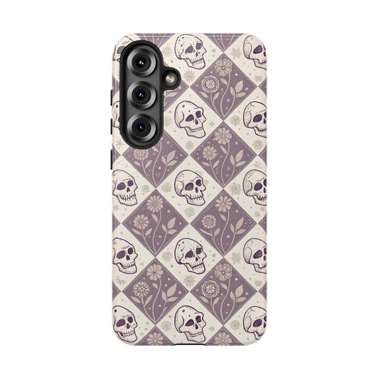 Vintage Skull & Floral Diamond Samsung Case
