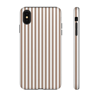 Beige & White Stripe iPhone Case