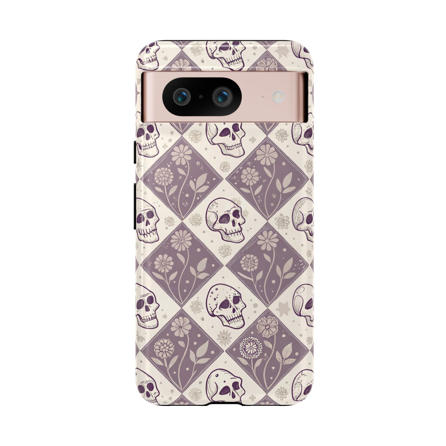 Vintage Skull & Floral Diamond Google Pixel Case