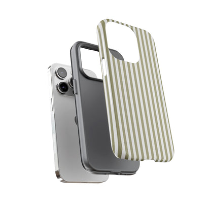 Sage & White Stripe iPhone Case