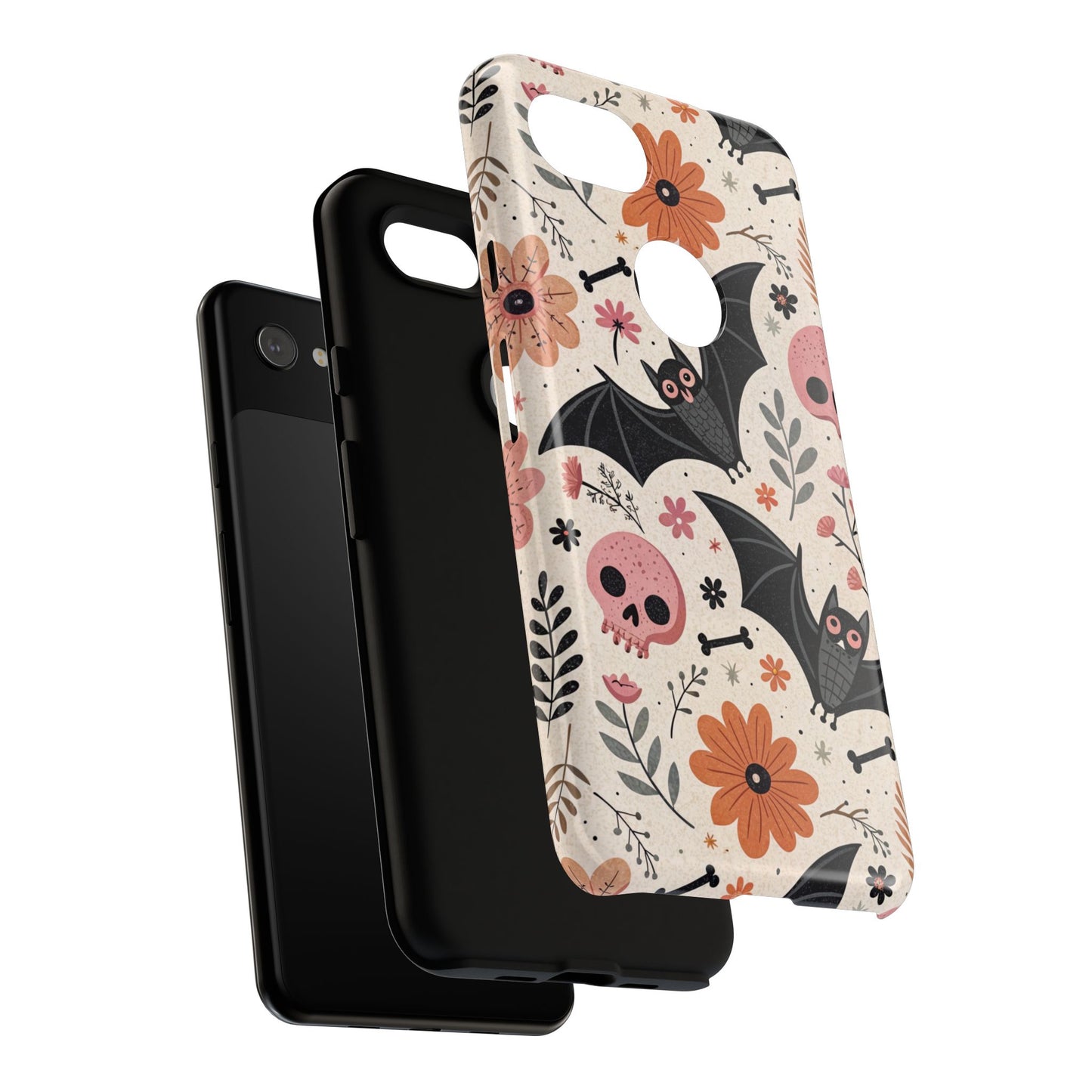 Floral Bats & Skulls Halloween Google Pixel Case