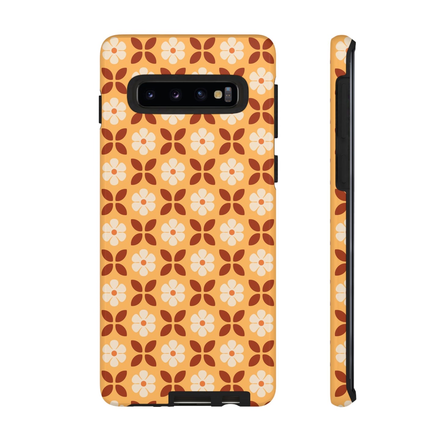 Retro Orange Flower Power Samsung Case