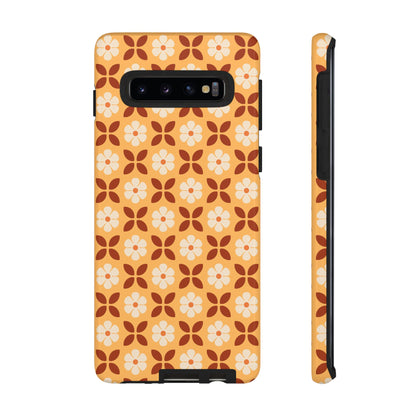 Retro Orange Flower Power Samsung Case