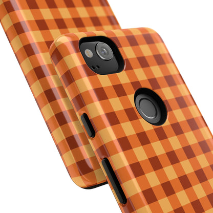 Orange Gingham Checkered Google Pixel Case