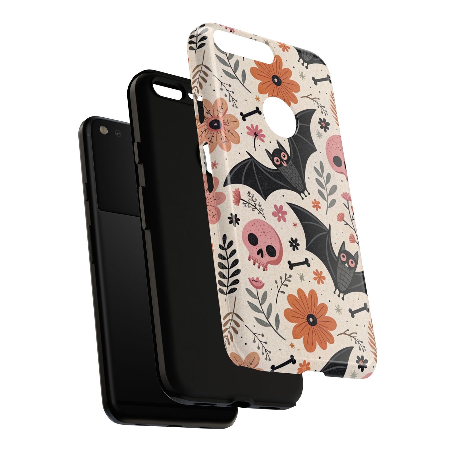 Floral Bats & Skulls Halloween Google Pixel Case
